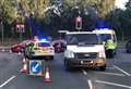 Cars crash at busy junction