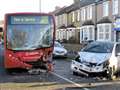 Road closed following bus cras