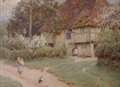 Painting of village pub for sale at auction