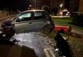 Historic postbox and car smashed in early hours crash