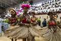 Anne greeted by traditional performances at Papua New Guinea school