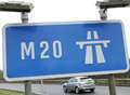 Woman taken to hospital with back injuries following M20 crash
