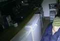 Video captures moment burglar caught hiding during break-in