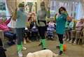 TV star leads exercise class at care home