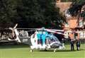 Person taken to hospital after air ambulance lands at park