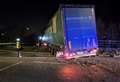 Pictures show destruction after lorry ploughs through railings near motorway