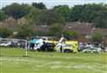 Biker in hospital after air ambulance lands in park