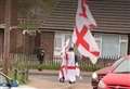 England fan covered in flags sings Vindaloo in streets