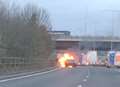 Car fire blocks M25