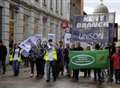 Protesters march through city