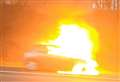 Video shows dramatic car fire on M20