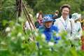 Queen jokes about plot of tempting strawberries on visit to green oasis in city