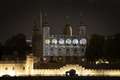 Coin display honouring Queen lights up Tower of London