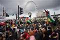 Pro-Palestinian protesters stage sit-in at Westminster Bridge