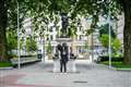 Sculpture of black protester installed on plinth on Edward Colston statue