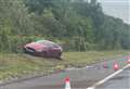 Queues form as car comes off motorway