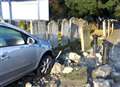 Man charged with drink driving after graveyard crash