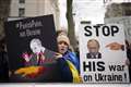 ‘Heartbroken’ and ‘terrified’ Ukrainian protesters call on UK to ‘stop Putin’