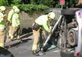 Woman trapped after three-car high street crash