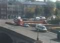 Delays after lorry and car crash on town centre bridge