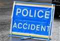 Road closed following accident between a van and motorcycle 