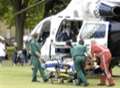 Baby flown to hospital