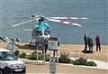 Air ambulance lands on beach