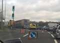 Delays at junction after lorry jack-knifes