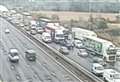 Drivers stuck in seven-mile motorway queues