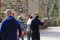 Tom Cruise pictured on set in the North York Moors