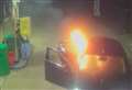 Taxi torched at petrol station 