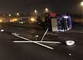 Runaway lorry crashes into motorway barrier 