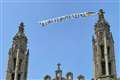 Ukraine banner attached to chapel at University of Cambridge’s King’s College