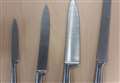 Knives found in rucksack behind bin