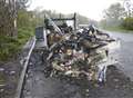 Rubbish-loaded caravan destroyed by fire