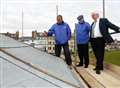 Scaffolding goes up on Deal Memorial Bandstand