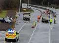 Driver flown to hospital after A2 crash