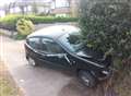 Car ploughs into garden