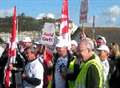 Workers protest against port plans