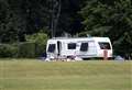 Travellers descend on playing field 