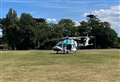 Air ambulance lands in town centre