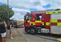 Road sweeper overturns in crash