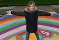 Pupils walk over Kent's first rainbow road crossing