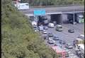 Van fire causes long delays on M25