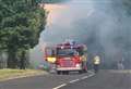 Car fire sparks A28 closure