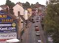 Lane blocked in town centre