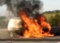 Van erupts in flames on A2