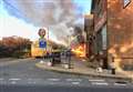 Fire outside village pub