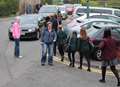 Sue becomes human shield in traffic-clogged road