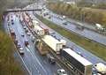 Long queues ease after M20 crash 